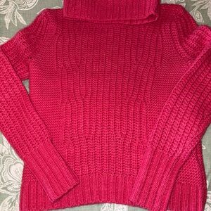 Banana Republic Vibrant Pink Cowl Neck Sweater